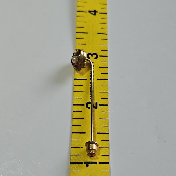 *Sale* Vintage Gold Tone Heart With Faux Pearl Stick Pin - Picture 5 of 9